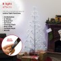 Alpine Corporation Foil Holiday Tree with White and Multicolor LED Lights and Included Bluetooth Speaker