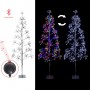 Alpine Corporation Foil Holiday Tree with White and Multicolor LED Lights and Included Bluetooth Speaker