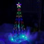 Alpine Corporation Small Tower Christmas Tree with Multi-Functional LED Lights