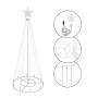 Alpine Corporation Small Tower Christmas Tree with Multi-Functional LED Lights