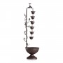 38" Hanging 6-Cup Tiered Floor Fountain