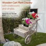 59" Wooden 4-Tier Plant Display Stand with Chalkboard and Wheels