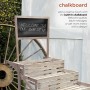 59" Wooden 4-Tier Plant Display Stand with Chalkboard and Wheels