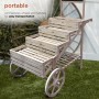 59" Wooden 4-Tier Plant Display Stand with Chalkboard and Wheels