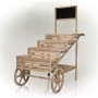 59" Wooden 4-Tier Plant Display Stand with Chalkboard and Wheels