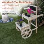 64" RUSTIC WOODEN POTTING BENCH WITH SHELVES AND DRAWERS