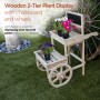 64" Rustic Wooden Potting Bench with Shelves and Drawers
