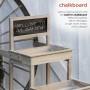 64" Rustic Wooden Potting Bench with Shelves and Drawers