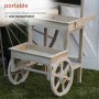 64" Rustic Wooden Potting Bench with Shelves and Drawers