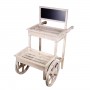 64" Rustic Wooden Potting Bench with Shelves and Drawers