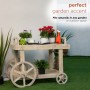 Wooden Multi-Use Display Cart with Wheels