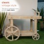 Wooden Multi-Use Display Cart with Wheels