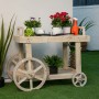 Wooden Multi-Use Display Cart with Wheels