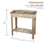 Wood Potting Table with Drawer and Removeable Metal Sink