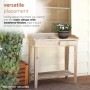 Alpine Corporation Indoor/Outdoor Wooden Potting Table with Drawer and Removable Dry Sink, 35"L x 16"W x 38"H