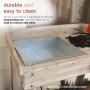 Alpine Corporation Indoor/Outdoor Wooden Potting Table with Drawer and Removable Dry Sink, 35"L x 16"W x 38"H