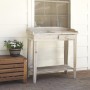 Wood Potting Table with Drawer and Removeable Metal Sink