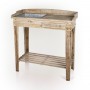 Alpine Corporation Indoor/Outdoor Wooden Potting Table with Drawer and Removable Dry Sink, 35"L x 16"W x 38"H