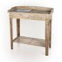 Wood Potting Table with Drawer and Removeable Metal Sink