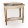 Alpine Corporation Indoor/Outdoor Wooden Potting Table with Drawer and Removable Dry Sink, 35"L x 16"W x 38"H