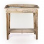 Alpine Corporation Indoor/Outdoor Wooden Potting Table with Drawer and Removable Dry Sink, 35"L x 16"W x 38"H
