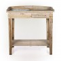 Wood Potting Table with Drawer and Removeable Metal Sink