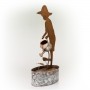 33" FARM BOY SILHOUETTE METAL FOUNTAIN 