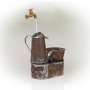 34" Rustic Invisible Flowing Spout Watering Can Fountain