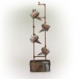 RUSTIC METAL WATER SPOUT AND WATERING CANS FOUNTAIN