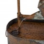 RUSTIC METAL WATER SPOUT AND WATERING CANS FOUNTAIN
