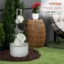 RUSTIC CREAM WHITE METAL PAILS FOUNTAIN
