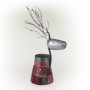 Alpine Corporation Holiday Décor Detailed Metal Holiday Reindeer Planter