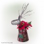 Alpine Corporation Holiday Décor Detailed Metal Holiday Reindeer Planter