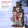 Alpine Corporation Holiday Décor Wooden Snowmen Trio with Scarves Statue