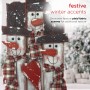 Alpine Corporation Holiday Décor Wooden Snowmen Trio with Scarves Statue