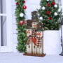 Alpine Corporation Holiday Décor Wooden Snowmen Trio with Scarves Statue