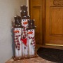 Alpine Corporation Holiday Décor Wooden Snowmen Trio with Scarves Statue