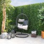 Alpine Corporation Indoor/Outdoor Hanging Rattan Egg Chair with Cushions and 78"H Metal Stand, Brown/Tan