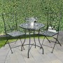 Alpine Corporation Indoor/Outdoor Marbled Glass Mosaic 3-Piece Bistro Set Folding Table and Chairs Patio Seating