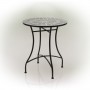 Alpine Corporation Indoor/Outdoor Marbled Glass Mosaic 3-Piece Bistro Set Folding Table and Chairs Patio Seating