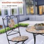 Alpine Corporation Indoor/Outdoor Mediterranean Tile Design Set Table and Chairs Patio Seating
