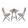 3-PIECE BLACK AND GRAY MARBLED GLASS MOSAIC BISTRO SET