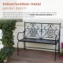 Alpine Corporation 44"L Indoor/Outdoor 2-Person Metal Garden Bench with Mosaic Tiles, Gray/Black