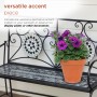 Alpine Corporation 44"L Indoor/Outdoor 2-Person Metal Garden Bench with Mosaic Tiles, Gray/Black
