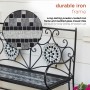 Alpine Corporation 44"L Indoor/Outdoor 2-Person Metal Garden Bench with Mosaic Tiles, Gray/Black