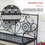 Black and Gray Marbled Glass Mosaic Garden Bench