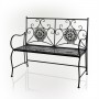 Black and Gray Marbled Glass Mosaic Garden Bench