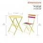 32" Vibrant Rainbow Colored Metallic Fold-able Bistro Se