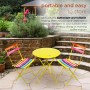 32" VIBRANT RAINBOW COLORED METALLIC FOLD-ABLE BISTRO SET 