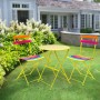 32" VIBRANT RAINBOW COLORED METALLIC FOLD-ABLE BISTRO SET 